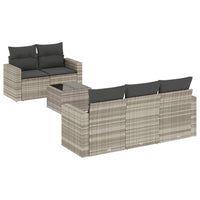 Set Divano da Giardino 6pz con Cuscini Grigio Chiaro Polyrattan 3251039