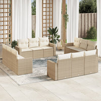 Set Divani da Giardino 12 pz con Cuscini Beige in Polyrattancod mxl 110970