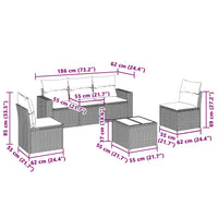 Set Divano da Giardino 6pz con Cuscini Grigio Chiaro Polyrattan 3251139