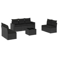 Set Divani da Giardino con Cuscini 8 pz Nero in Polyrattan 3251172