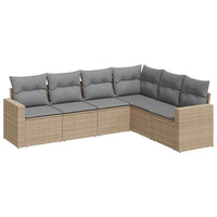 Set Divano da Giardino 6 pz con Cuscini Beige in Polyrattancod mxl 110995