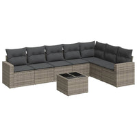 Set Divano da Giardino 8 pz con Cuscini Grigio in Polyrattan 3251397