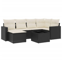 Set Divani da Giardino con Cuscini 7pz Nero Polyrattancod mxl 111128