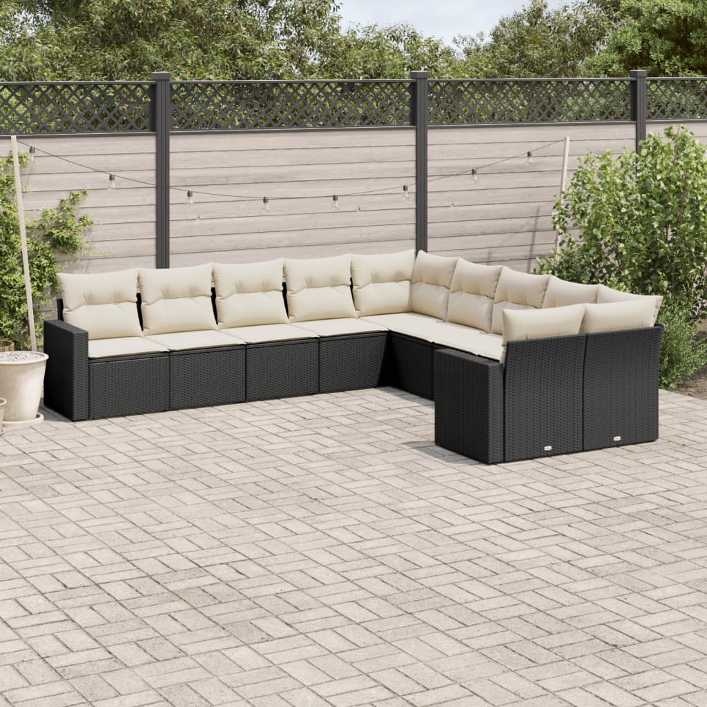Set Divani da Giardino 10pz con Cuscini in Polyrattan Nerocod mxl 92736
