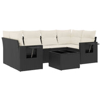 Set Divani da Giardino con Cuscini 7pz Nero Polyrattan 3252253