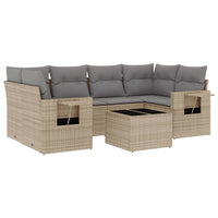 Set Divani da Giardino 7 pz con Cuscini Beige in Polyrattan 3252256