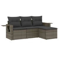 Set Divani da Giardino 4 pz con Cuscini in Polyrattan Grigio 3252407