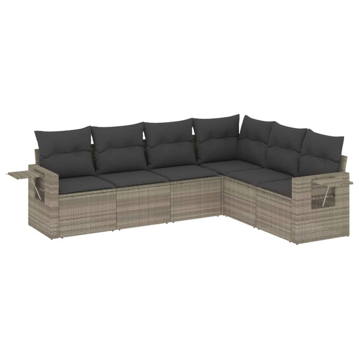 Set Divano da Giardino 6pz con Cuscini Grigio Chiaro Polyrattan 3252549