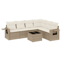 Set Divani da Giardino 7 pz con Cuscini Beige in Polyrattan 3252555