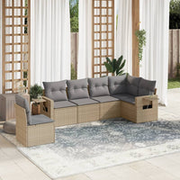 Set Divano da Giardino 6 pz con Cuscini Beige in Polyrattancod mxl 88376