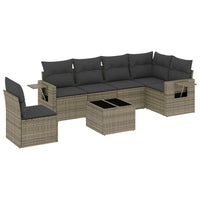 Set Divani da Giardino 7 pz con Cuscini Grigio in Polyrattan 3252577