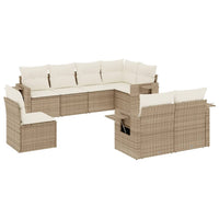 Set Divano da Giardino 8 pz con Cuscini Beige in Polyrattan 3252775