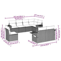 Set Divano da Giardino 8 pz con Cuscini Beige in Polyrattan 3252775