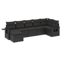 Set Divani da Giardino con Cuscini 7pz Nero Polyrattan 3252812