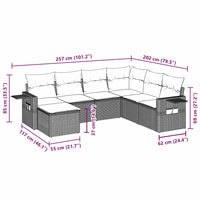 Set Divani da Giardino con Cuscini 7pz Nero Polyrattan 3252833