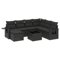 Set Divani da Giardino con Cuscini 8 pz Nero in Polyrattancod mxl 90482