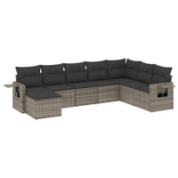 Set Divano da Giardino 8 pz con Cuscini Grigio in Polyrattan 3252897