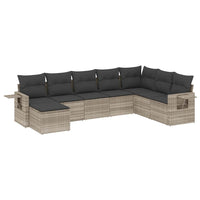 Set Divano da Giardino 8pz con Cuscini Grigio Chiaro Polyrattan 3252899