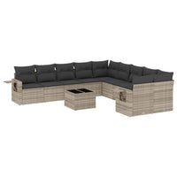 Set Divani da Giardino 11 pz con Cuscini in Polyrattan Grigio 3253059