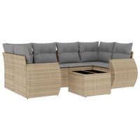Set Divani da Giardino 7 pz con Cuscini Beige in Polyrattan 3253456