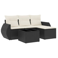 Set Divani da Giardino 5 pz con Cuscini in Polyrattan Nerocod mxl 92093