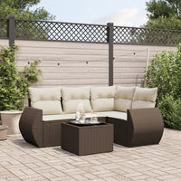 Set Divano da Giardino 5 pz con Cuscini Marrone in Polyrattan 3253660