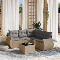Set Divano da Giardino 6 pz con Cuscini Beige in Polyrattan 3253696