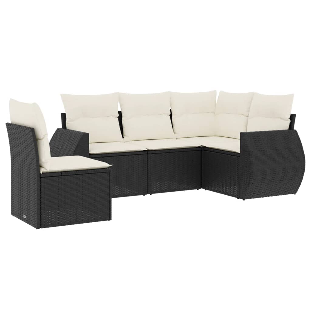 Set Divani da Giardino 5 pz con Cuscini in Polyrattan Nerocod mxl 114302