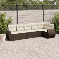 Set Divano da Giardino 6 pz con Cuscini Marrone in Polyrattan 3253730
