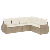 Set Divano da Giardino 6 pz con Cuscini Beige in Polyrattan 3253745