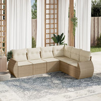 Set Divano da Giardino 6 pz con Cuscini Beige in Polyrattan 3253745