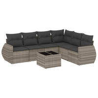 Set Divani da Giardino 7pz con Cuscini Grigio Chiaro Polyrattan 3253759