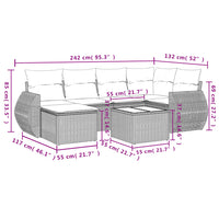 Set Divani da Giardino con Cuscini 7pz Nero Polyrattancod mxl 112549