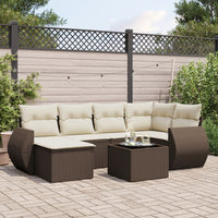 Set Divani da Giardino 7 pz con Cuscini Marrone in Polyrattan 3254010