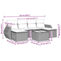 Set Divani da Giardino con Cuscini 7pz Nero Polyrattan 3254063
