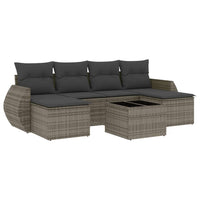 Set Divani da Giardino 7 pz con Cuscini Grigio in Polyrattan