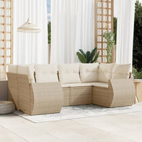Set Divano da Giardino 6 pz con Cuscini Beige in Polyrattan 3254115
