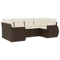 Set Divano da Giardino 6 pz con Cuscini Marrone in Polyrattan 3254120