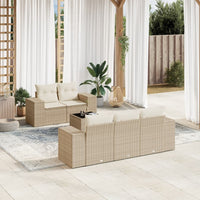 Set Divano da Giardino 6 pz con Cuscini Beige in Polyrattancod mxl 112369