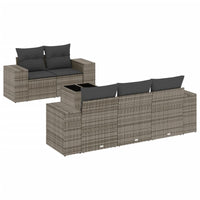 Set Divano da Giardino 6 pz con Cuscini Grigio in Polyrattan 3254637