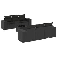 Set Divani da Giardino con Cuscini 7pz Nero Polyrattancod mxl 113182
