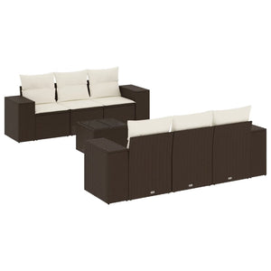 Set Divani da Giardino 7 pz con Cuscini Marrone in Polyrattan 3254650