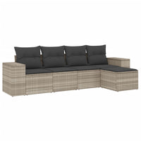 Set Divano da Giardino 5pz con Cuscini-Sofa da Giardino-Divanetto da esterno Grigio Chiaro Polyrattan 274946