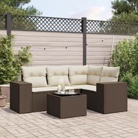 Set Divano da Giardino 5 pz con Cuscini Marrone in Polyrattan 3254860