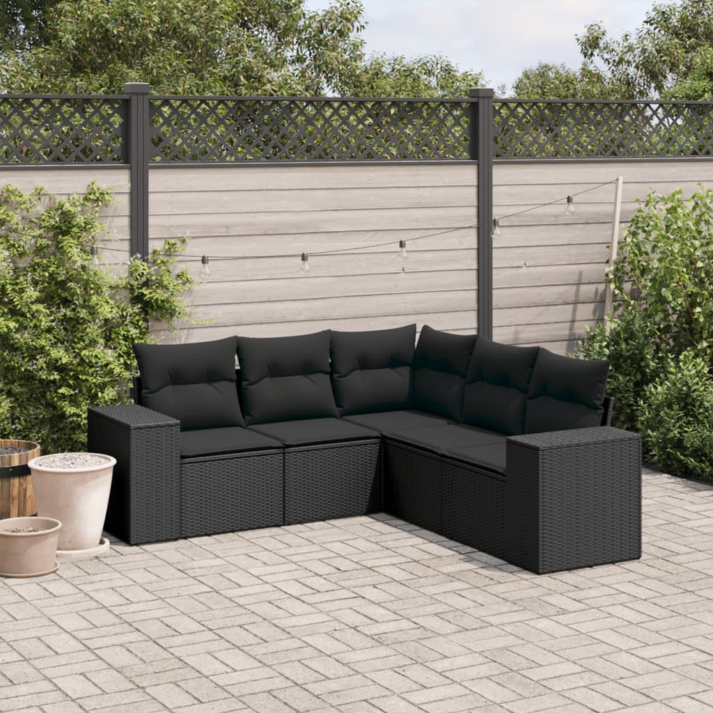 Set Divani da Giardino 5 pz con Cuscini in Polyrattan Nerocod mxl 88427