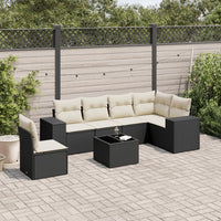 Set Divani da Giardino con Cuscini 7pz Nero Polyrattancod mxl 114863
