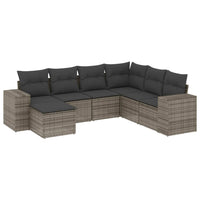Set Divani da Giardino 7 pz con Cuscini Grigio in Polyrattan 3255237