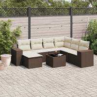 Set Divani da Giardino 8 pz con Cuscini Marrone in Polyrattan 3255250