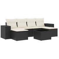 Set Divani da Giardino con Cuscini 7pz Nero Polyrattan 3255263