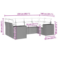 Set Divano da Giardino 6 pz con Cuscini Nero in Polyrattan